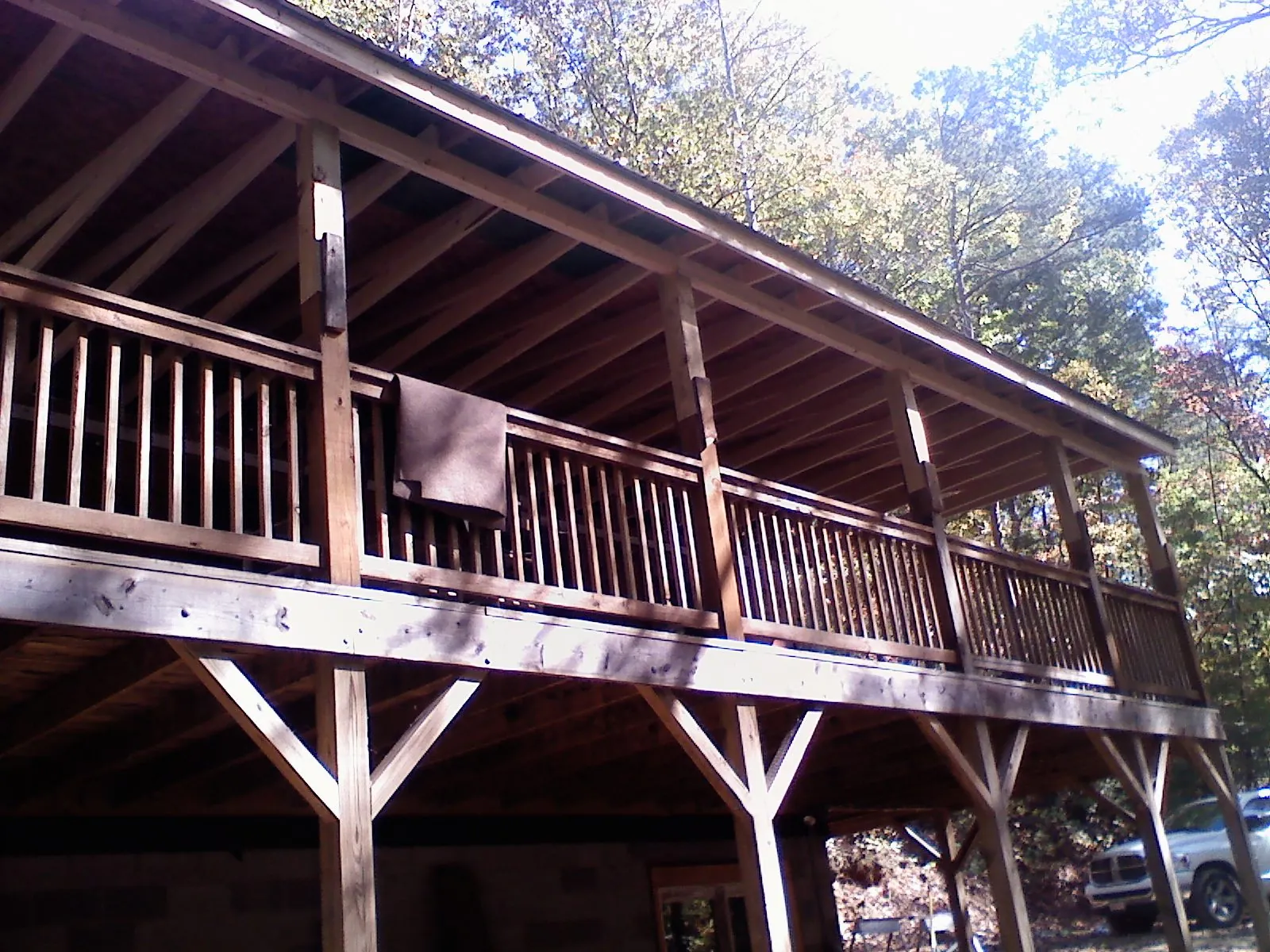 Timber framing under a new elevated porch and deck — Roof Leak Repair in Lincoln University by Roofing Brothers